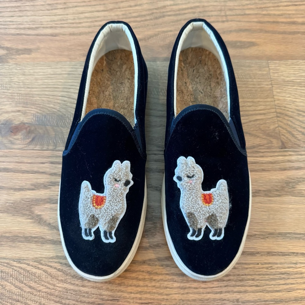 Soludos Navy Velvet Llama / Alpaca Sneakers